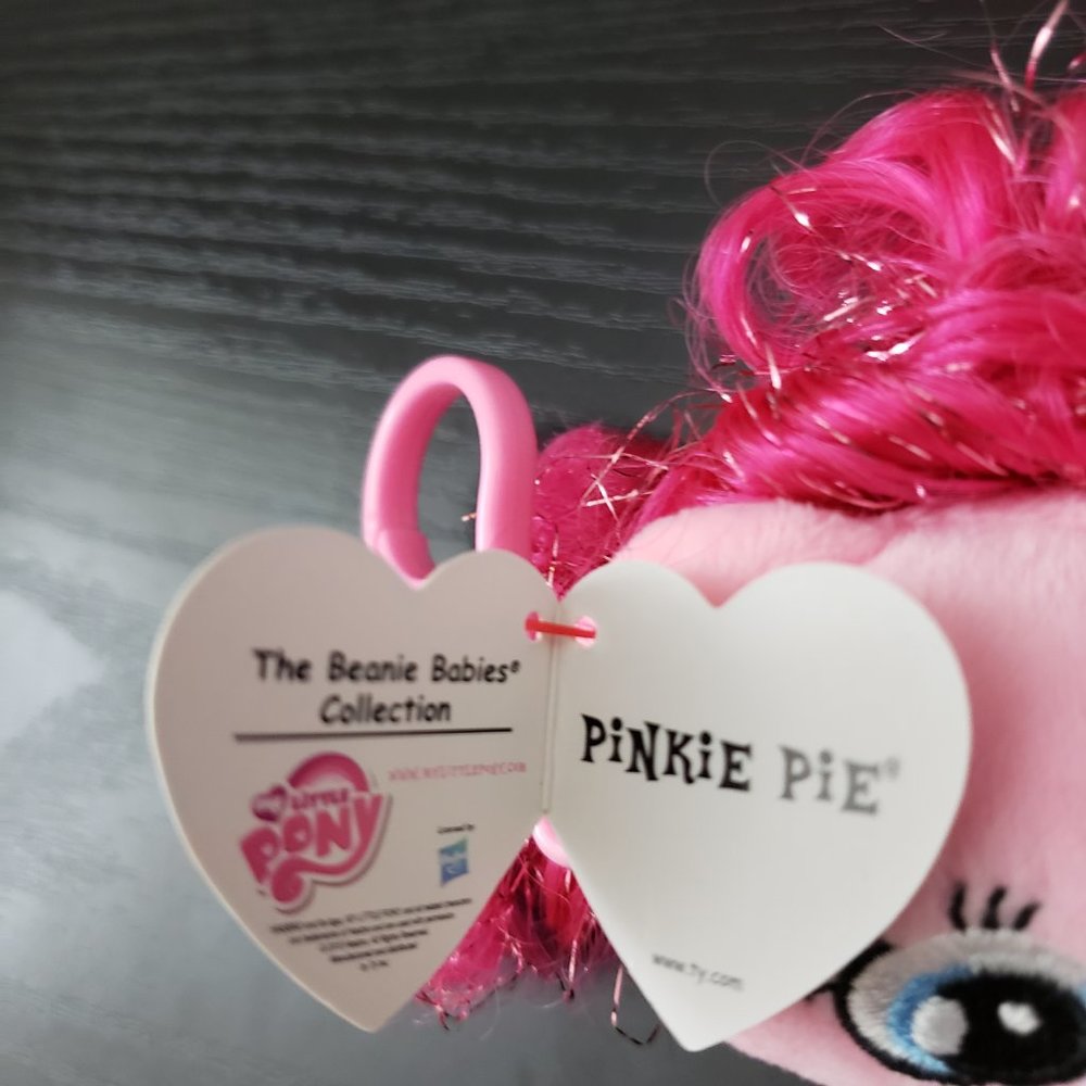 2 pc TY Sparkle BEANIE BABIES MY LITTLE PONY PINKIE PIE Backpack Clip - Picture 12 of 14